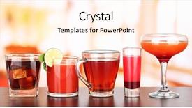  Presentation with alcoholic - Colorful presentation enhanced with several glasses of different drinks backdrop and a cream colored foreground