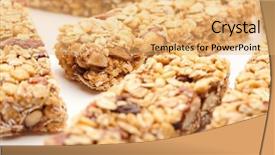  Presentation with granola - Cool new presentation with several granola bars isolated backdrop and a yellow colored foreground