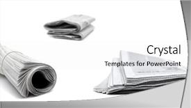  Presentation with newspapers - PPT theme featuring several newspapers isolated on white background and a white colored foreground