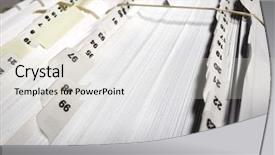  Presentation with file folder - PPT theme consisting of several numbered business file tabs background and a lemonade colored foreground