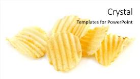  Presentation with potato chips - Presentation theme consisting of ruffle - several potato chips isolated background and a white colored foreground