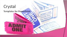  Presentation with raffle - Amazing PPT theme having several raffle tickets close up backdrop and a white colored foreground