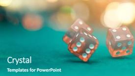  Presentation with casino - Slide deck featuring several red dice falling background and a ocean colored foreground