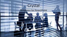  Presentation with fairy silhouettes - PPT theme with several silhouettes of businesspeople interacting background and a light blue colored foreground