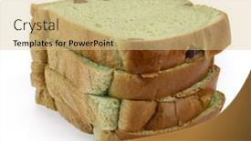  Presentation with bread - PPT theme with several-slices-of-whole-grain background and a lemonade colored foreground