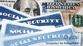  Presentation with social security - Theme enhanced with several-social-security-cards background and a light blue colored foreground