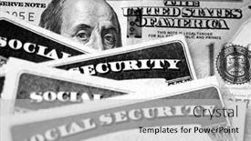  Presentation with social security - Theme with several-social-security-cards background and a light gray colored foreground