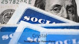  Presentation with social security - Presentation theme consisting of several-social-security-cards background and a light blue colored foreground