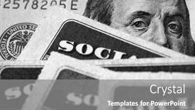  Presentation with social security - Presentation theme with several-social-security-cards background and a gray colored foreground