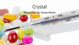  Presentation with tablets - Colorful presentation theme enhanced with several tablets and a thermometer backdrop and a white colored foreground