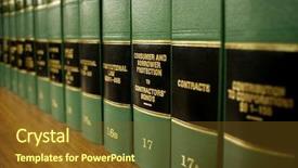  Presentation with volumes - Cool new presentation theme with several volumes of law books backdrop and a tawny brown colored foreground