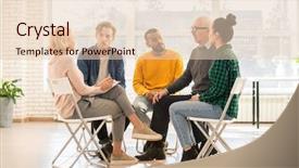  Presentation with intercultural - Beautiful theme featuring several young and mature intercultural backdrop and a lemonade colored foreground