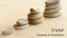  Presentation with zen stones - Amazing presentation theme having stones on the sand background backdrop and a lemonade colored foreground