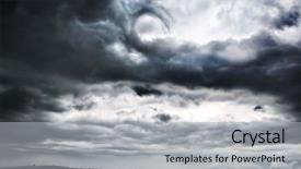  Presentation with storm clouds - Beautiful slides featuring severe storm clouds backdrop and a light gray colored foreground