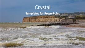  Presentation with ocean - Amazing presentation theme having severn-sisters-white-cliffs-over backdrop and a teal colored foreground