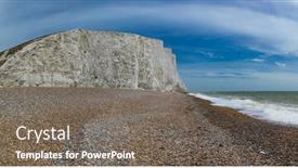  Presentation with white - Audience pleasing presentation theme consisting of severn-sisters-white-cliffs-over backdrop and a gray colored foreground