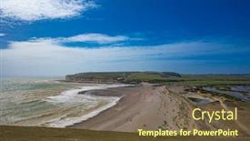  Presentation with ocean - Beautiful PPT theme featuring severn-sisters-white-cliffs-over backdrop and a tawny brown colored foreground