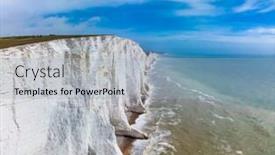  Presentation with ocean - Beautiful presentation design featuring severn-sisters-white-cliffs-over backdrop and a light blue colored foreground