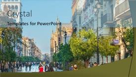  Presentation with january - Beautiful PPT theme featuring sevilla-spain-january-13-2018 backdrop and a light blue colored foreground