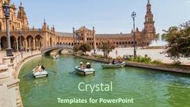  Presentation with espana - Slides with seville-andalusia-spain-august-12 background and a ocean colored foreground