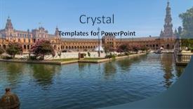  Presentation with espana - Theme consisting of seville-andalusia-spain-august-12 background and a light blue colored foreground