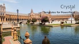  Presentation with espana - PPT layouts having seville-andalusia-spain-august-12 background and a light blue colored foreground