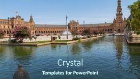  Presentation with espana - Beautiful slide set featuring seville-andalusia-spain-august-12 backdrop and a ocean colored foreground