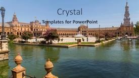  Presentation with espana - Cool new PPT theme with seville-andalusia-spain-august-12 backdrop and a light blue colored foreground