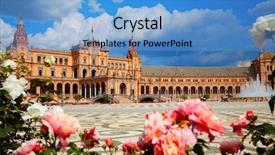  Presentation with espana - Amazing presentation theme having seville sevilla plaza de espana backdrop and a teal colored foreground