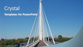  Presentation with crossing bridge - Cool new presentation design with seville-spain-april-3-2019 backdrop and a teal colored foreground