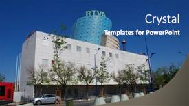  Presentation with broadcaster - PPT layouts enhanced with seville-spain-april-3-2019 background and a ocean colored foreground