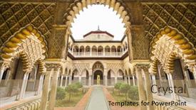  Presentation with royal - Audience pleasing slides consisting of seville-spain-cira-2014 backdrop and a coral colored foreground