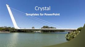  Presentation with crossing bridge - Beautiful slides featuring seville-spain-may-1-2016 backdrop and a teal colored foreground