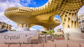  Presentation with quarter - Colorful PPT theme enhanced with seville-spain-october-7-2014 backdrop and a  colored foreground