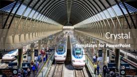  Presentation with trains - Amazing PPT theme having seville-spain-october-8-2014 backdrop and a gray colored foreground