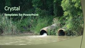  Presentation with sewage - Cool new PPT layouts with sewage flows down backdrop and a tawny brown colored foreground