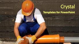  Presentation with pvc - Beautiful presentation theme featuring sewage pipes in house foundation backdrop and a tawny brown colored foreground