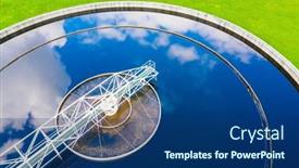  Presentation with waste water - Slides with sewage-treatment-plant-from-above background and a  colored foreground