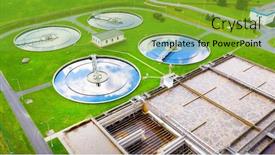  Presentation with waste water - Presentation featuring sewage-treatment-plant-from-above background and a  colored foreground