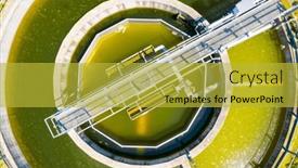  Presentation with waste water treatment plant - Slide set with sewage-treatment-plant-from-above background and a yellow colored foreground