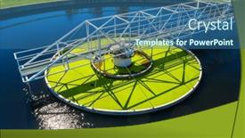  Presentation with sewage treatment plant - Slide deck consisting of sewage-treatment-plant-from-above and a  colored foreground