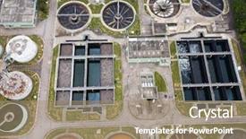  Presentation with sewage - Beautiful presentation theme featuring sewage treatment plant in hong backdrop and a coral colored foreground