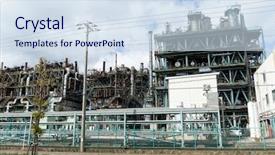  Presentation with industry - PPT layouts having sewage water system - industry factory background and a sky blue colored foreground