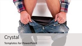  Presentation with toilet - Cool new PPT layouts with sewarage water - man is sitting backdrop and a light gray colored foreground