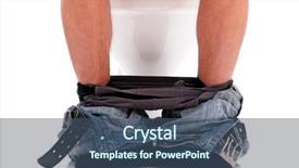  Presentation with toilet - Presentation having sewarage water - man is sitting background and a ocean colored foreground