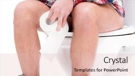  Presentation with toilet - Cool new presentation theme with sewarage water - man is sitting backdrop and a lemonade colored foreground