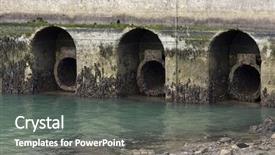  Presentation with sewerage - Colorful slides enhanced with sewarage water - sewerage pipes leading backdrop and a gray colored foreground