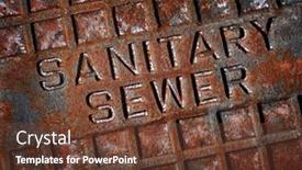  Presentation with sewer - Beautiful presentation theme featuring sewer-man-hole-cover-sanitary backdrop and a tawny brown colored foreground
