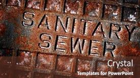  Presentation with sewer - Cool new slide deck with sewer-man-hole-cover-sanitary backdrop and a tawny brown colored foreground