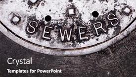  Presentation with sewer - Presentation theme featuring sewer-man-hole-cover background and a dark gray colored foreground